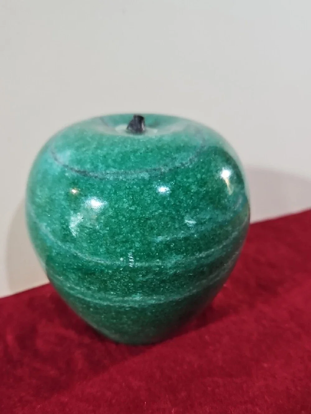 VTG Polished Alabaster Marble Onyx Apple Desk Decor Set of 2